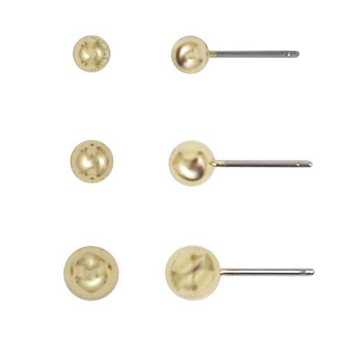 Freedom 3pr. Gold-Tone Ball Stud Earrings alternate view