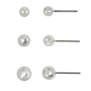 Freedom 3pr. Silver-Tone Ball Stud Earrings alternate view
