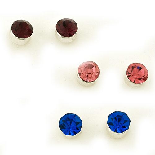 Freedom 3pr. Nickel Free Crystal Earrings Set