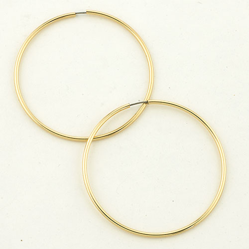 Freedom Nickel Free Thin Gold-Tone Hoop Earrings