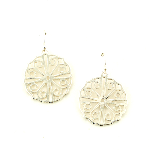 Freedom Nickel Free Silver Round Filigree Earrings