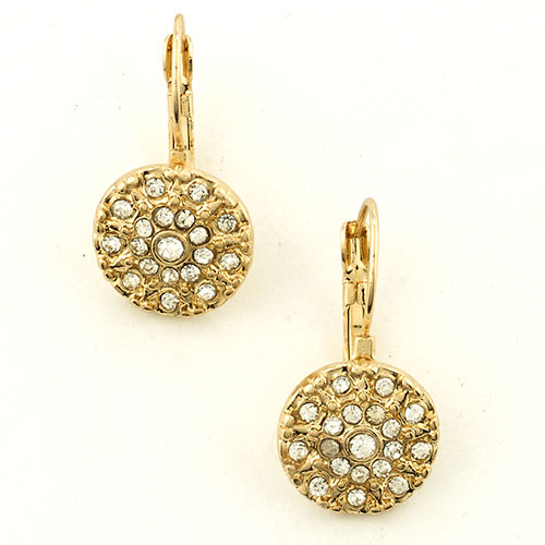 Freedom Nickel Free Crystal In Gold Drop Earrings