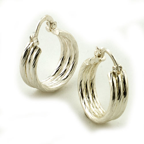 Freedom Nickel Free Wide Silver Hoop Earrings