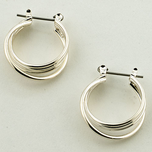 Freedom Nickel Free Silver Multi Hoop Earrings