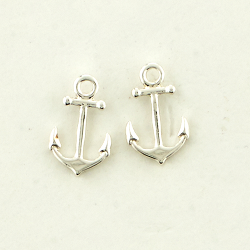 Freedom Nickel Free Silver Anchor Stud Earrings