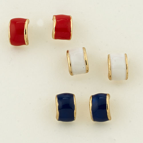 Freedom 3pr. Nickel Free Red/White/Blue Earrings Set