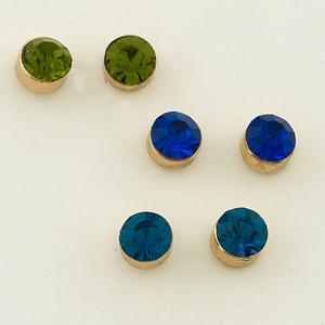 Freedom 3pr. Nickel Free Green/Blue/Aqua Earrings Set