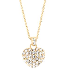 Athra 14kt. Gold over Brass Crystal Puffy Heart Pendant Necklace