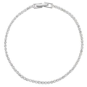 Athra 7in. Silver Plated & Clear Crystal Tennis Bracelet