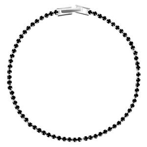 Athra 7in. Silver Plated & Black Crystal Tennis Bracelet
