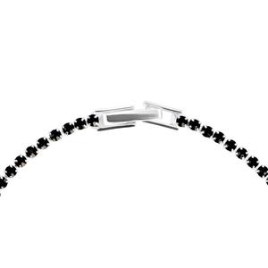 Athra 7in. Silver Plated & Black Crystal Tennis Bracelet alternate view