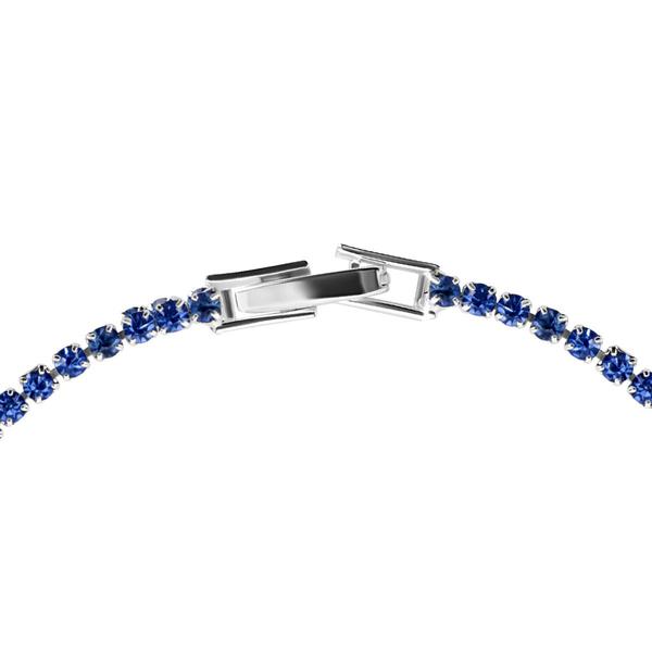 Athra 7in. Silver Plated & Blue Crystal Tennis Bracelet alternate view