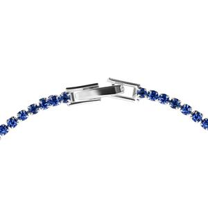 Athra 7in. Silver Plated & Blue Crystal Tennis Bracelet alternate view