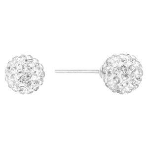 Athra 10mm Silver Plated Crystal Ball Stud Earrings