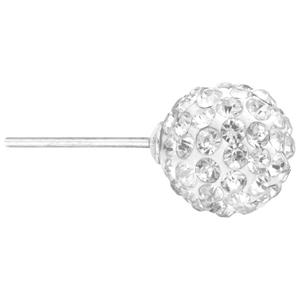 Athra 10mm Silver Plated Crystal Ball Stud Earrings alternate view