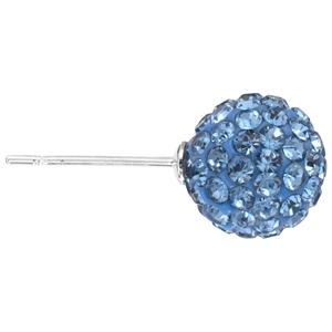 Athra Fine Silver Plated Light Blue Crystal Ball Stud Earrings alternate view