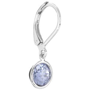 Athra Silver Plated 6mm Round Blue Bezel Leverback Earrings alternate view