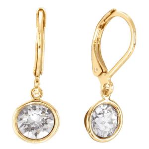 Athra 14kt. Gold over Brass 6mm Round Bezel Leverback Earrings