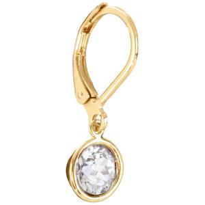 Athra 14kt. Gold over Brass 6mm Round Bezel Leverback Earrings alternate view