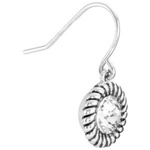 Athra 6mm Silver Plated Crystal Drop Earrings alternate view
