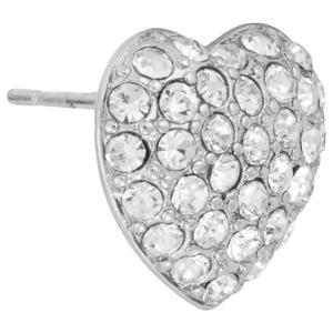Athra Silver Plated Crystal Puffy Heart Stud Earrings alternate view
