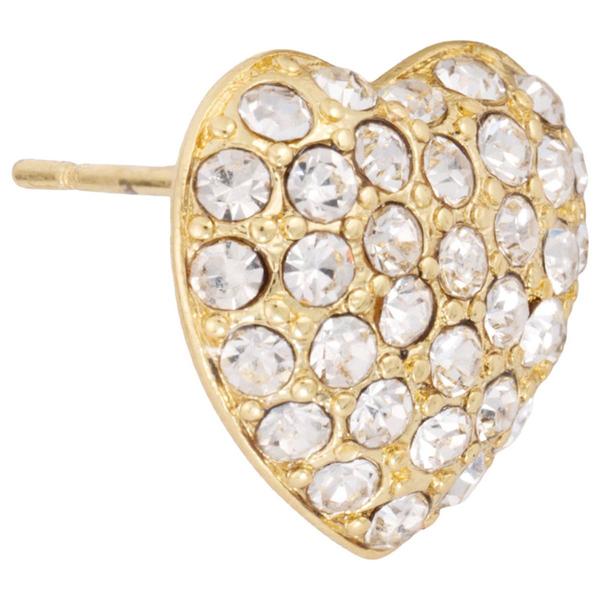 Athra 14kt. Gold over Brass Crystal Puffy Heart Stud Earrings alternate view