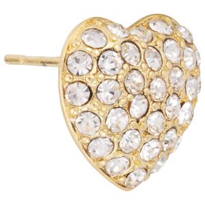 Athra 14kt. Gold over Brass Crystal Puffy Heart Stud Earrings alternate view
