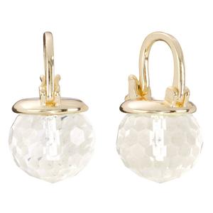 Athra 14kt. Gold over Brass 10mm Hoop Earrings with Crystal Ball