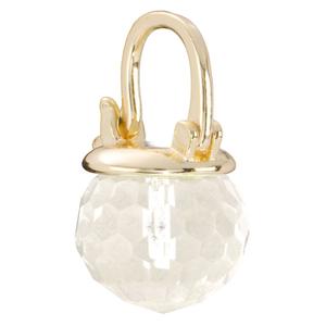 Athra 14kt. Gold over Brass 10mm Hoop Earrings with Crystal Ball alternate view