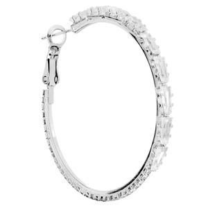 Athra 42mm Silver Plated & Crystal Hoop Earrings alternate view