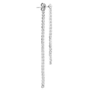 Athra Silver Plated Crystal Straight Drop Earrings alternate view