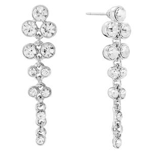 Athra Silver Plated & Clear Crystal Chain Drop Earrings