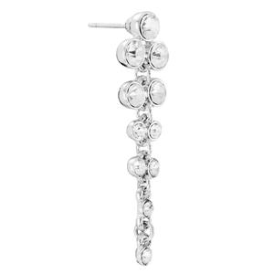 Athra Silver Plated & Clear Crystal Chain Drop Earrings alternate view