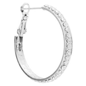 Athra 32mm Silver Plated Crystal Hoop Earrings alternate view