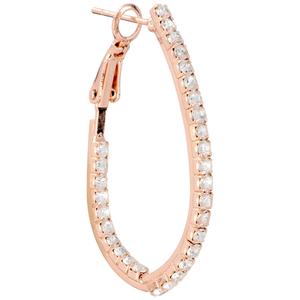Athra Rose Gold Over Brass 37mm Oval Crystal Hoop Earrings alternate view