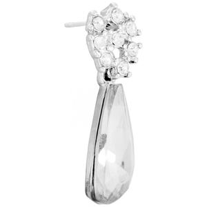Athra Silver Plated & Clear Crystal Drop Earrings alternate view