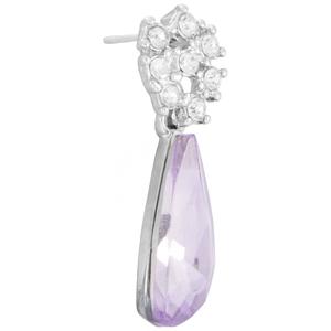 Athra Silver Plated & Violet Crystal Drop Earrings alternate view