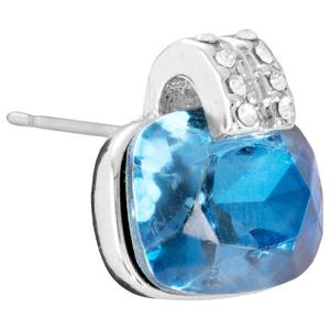 Athra Silver Plated & Dark Blue Crystal Stud Earrings alternate view