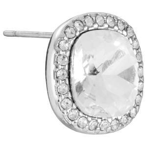 Athra Silver Plated Clear Crystal Stud Earrings alternate view