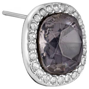 Athra Silver Plated & Smokey Grey Crystal Stud Earrings alternate view