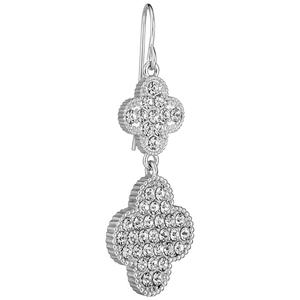 Athra Fine Silver-Plated Crystal Clover Drop Earrings alternate view