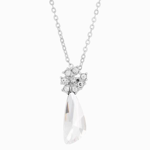 Athra Silver Plated & Clear Crystal Pendant Necklace