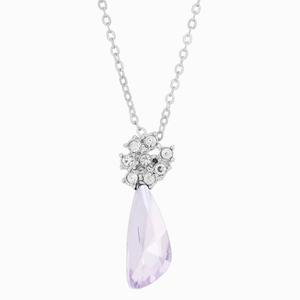 Athra Silver Plated & Violet Crystal Pendant Necklace