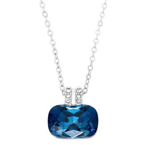 Athra Silver Plated & Dark Blue Crystal Pendant Necklace