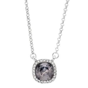Athra Smokey Grey Crystal Cushion Pendant Necklace