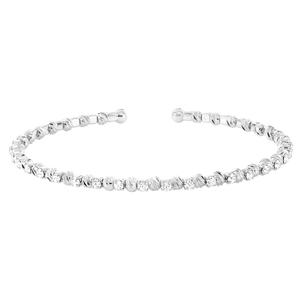 Athra Fine Silver-Plated Diamond-Cut Bead & Crystal Coil Bracelet