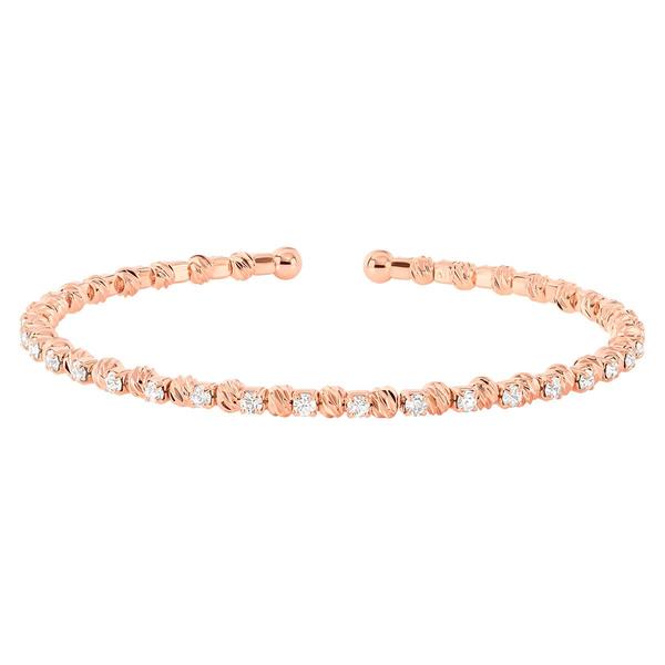 Athra Rose Gold over Brass Bead & Crystal Bracelet