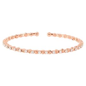 Athra Rose Gold over Brass Bead & Crystal Bracelet