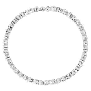 Athra Silver Plated Single Honeycomb Clear Crystal Coil Bracelet alternate view