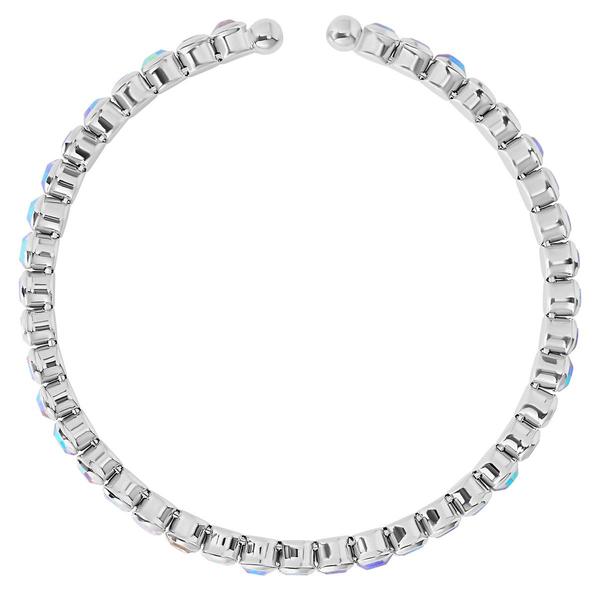 Athra Fine Silver Plated Single Honeycomb Crystal Coil Bracelet alternate view